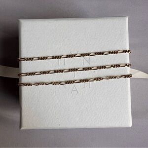 J. Hannah 14k Gold Figaro Chain 20” from Initial Signet Pendant Necklace